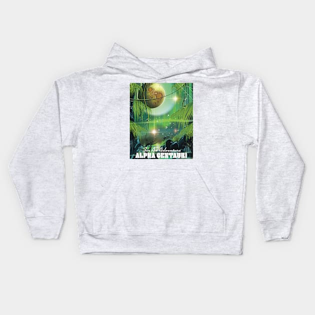 For an Adventure - Alpha Centauri space art. Kids Hoodie by nickemporium1